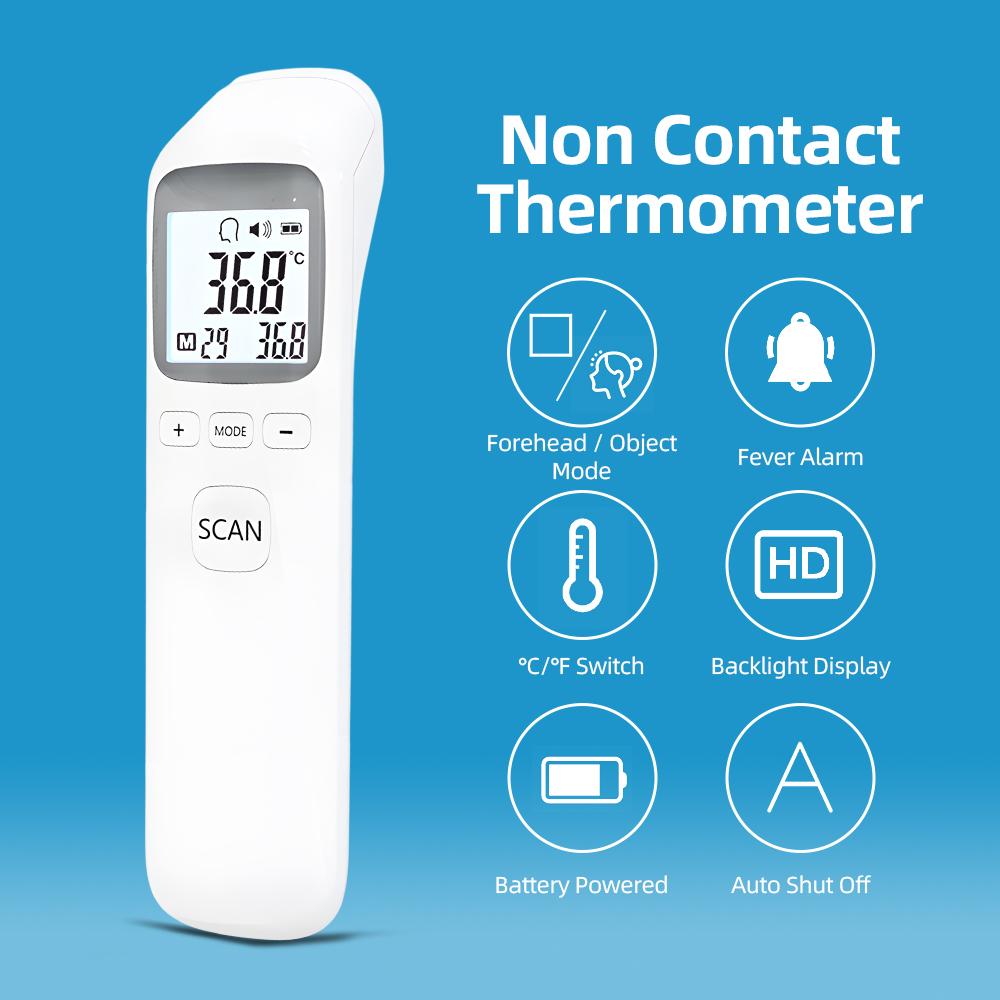 ميزان حرارة بالأشعة تحت الحمراء بدون تلامس للجبهة قراءات دقيقة فورية منبه الحمى 32 قراءة