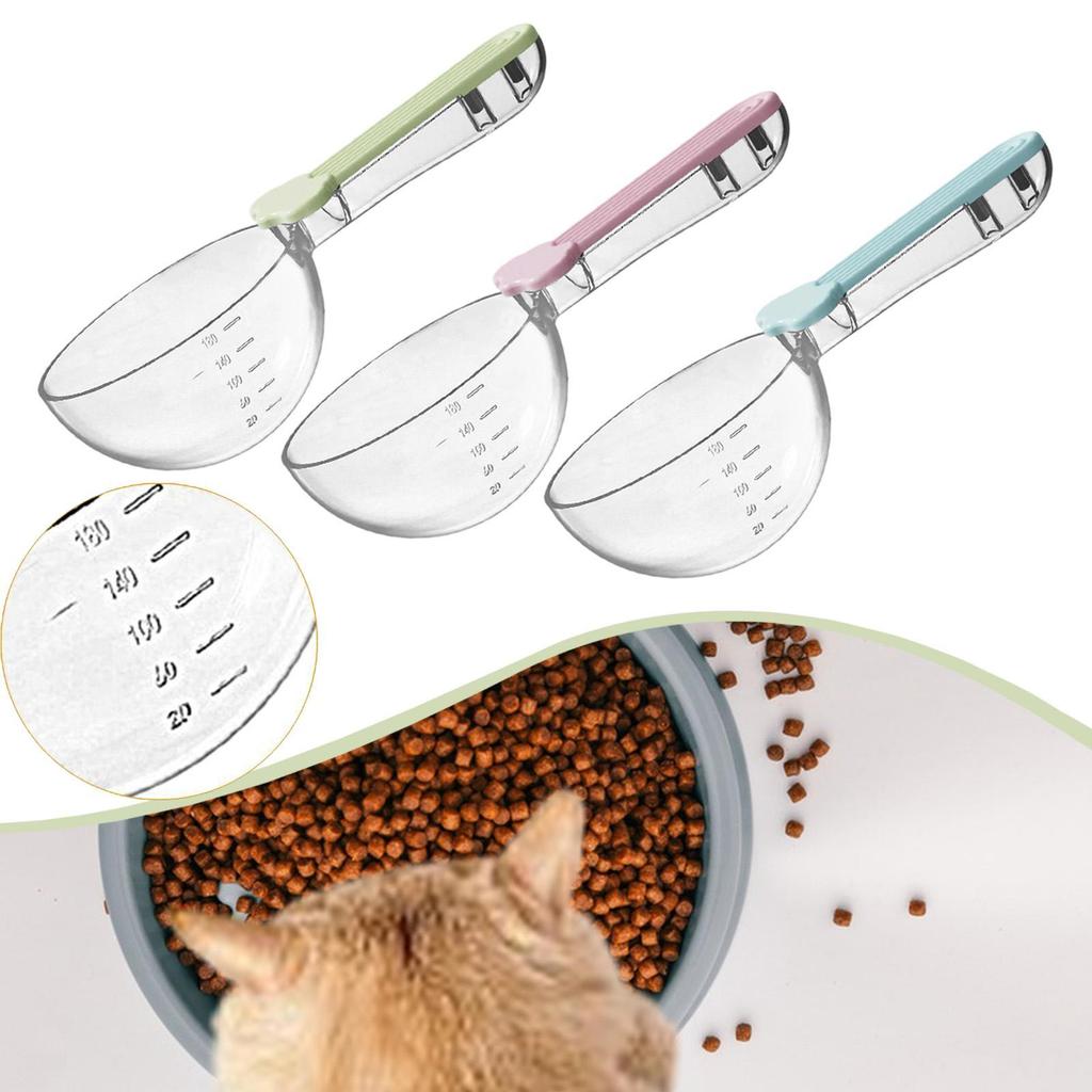 Karma dla kotów Karma dla zwierząt Miarka Przezroczysta Wygodna z Długą Rączką z