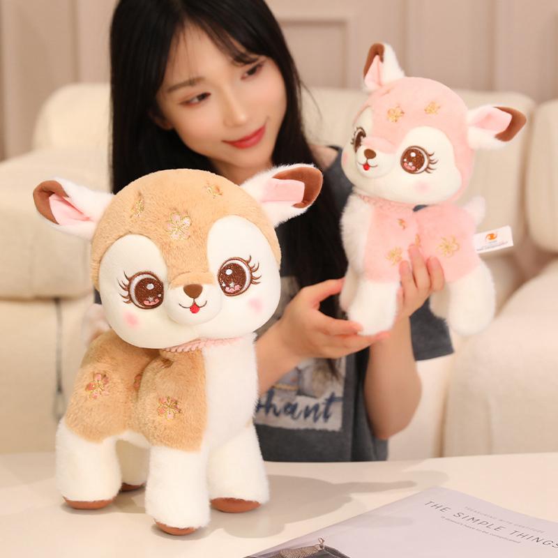 25/33/40cm Cute Sika Deer Plush Toy Kawaii Sika Deer Plush Pendant Gentle Soft Stuffed Animal Deer Toy Birthday Celebration Gift Option