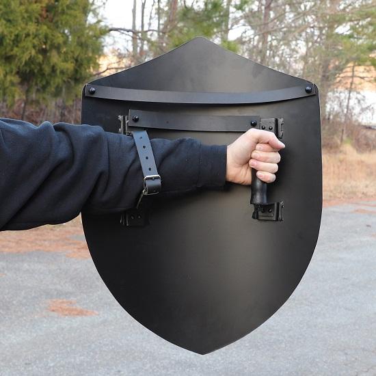 Four Point Steel Battle Shield Fully Functional 14th Century Medieval Inspired Replica Battle Ready Blank Shield