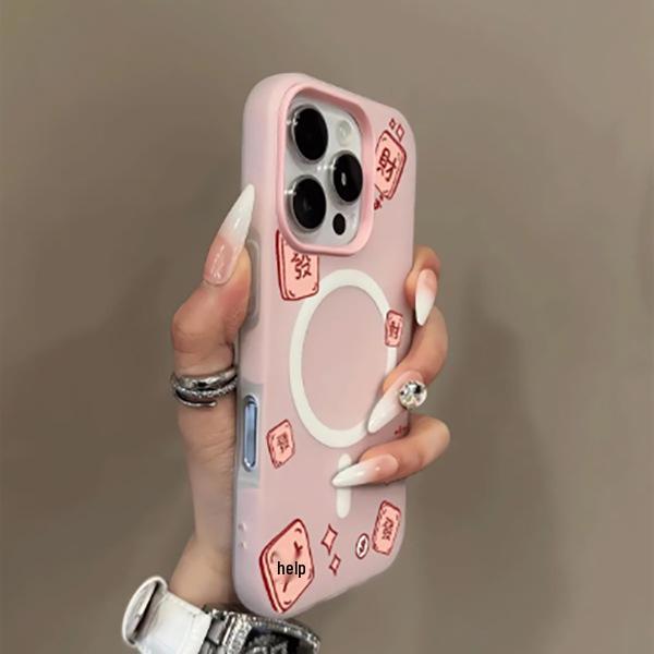 

Magnetic Mahjong Jelly Cartoon Case for iPhone 15/14/16/17 Pro/Pro Max iPhone 15 Pro Max