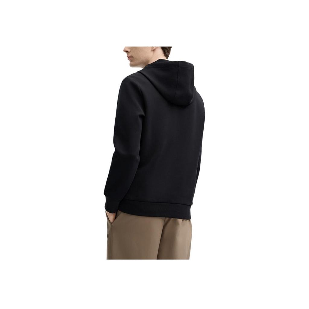FILA Heritage Series Letter Print Cloud Riding Knit Hoodie Men hoodies Black F11M518212F-BK