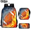 Football football 16 inch meal bag satchel three-piece pattern primary school backpack