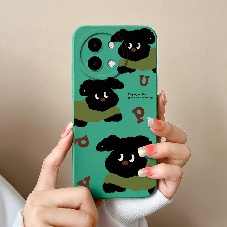 For Vivo Y38 5G Phone Case Lovely Cartoon Panda Pattern Soft Liquid Silicone Shockproof Protective Back Cover For Vivo Y 38 Capa