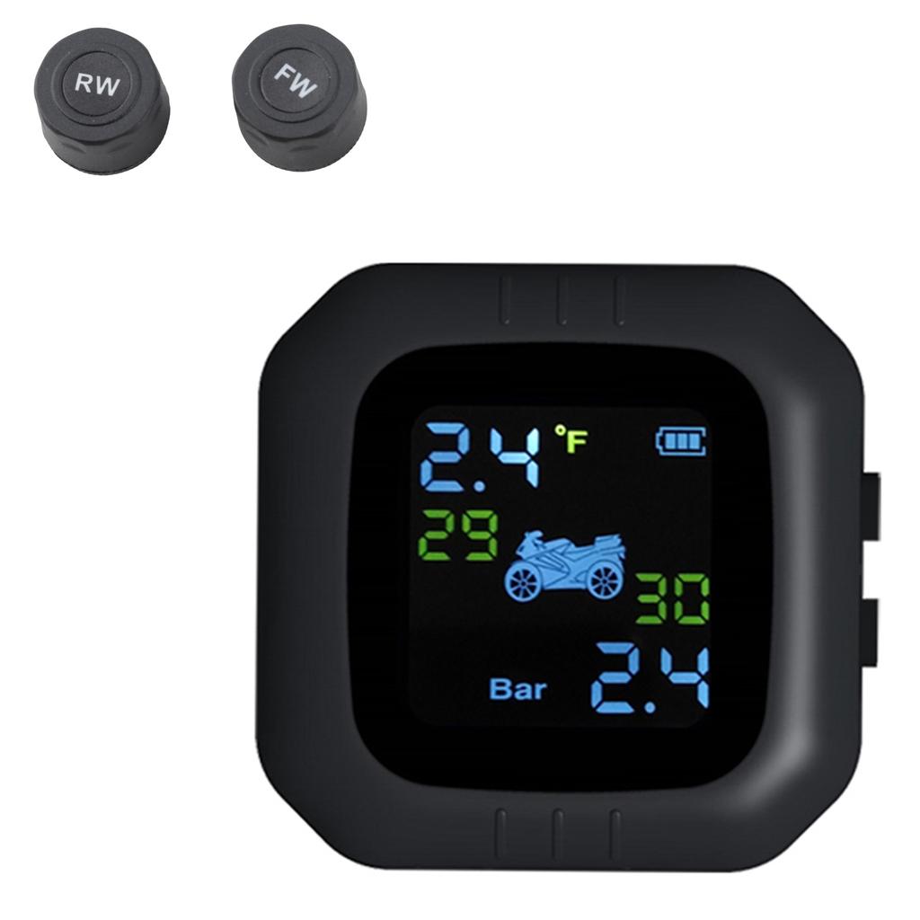 Cordless TPMS Motorcycle Tire Pressure Monitoring System 2 External Sensor Moto Tools