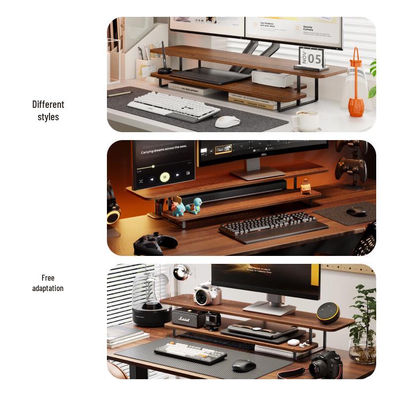 Brateck Dual-Layer Monitor & Laptop Riser with Storage