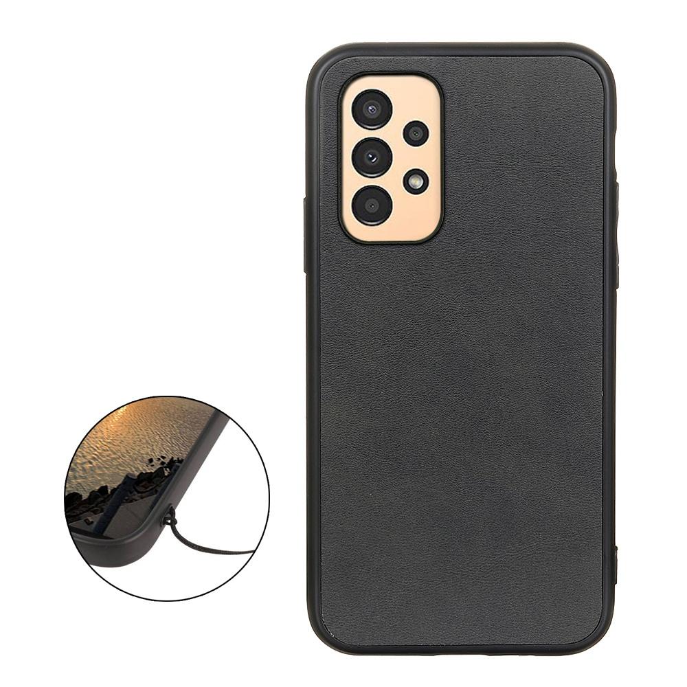 

For Samsung Galaxy A13 4G Protective Case,Textured PU Leather Coated TPU+PC Phone Cover Blue