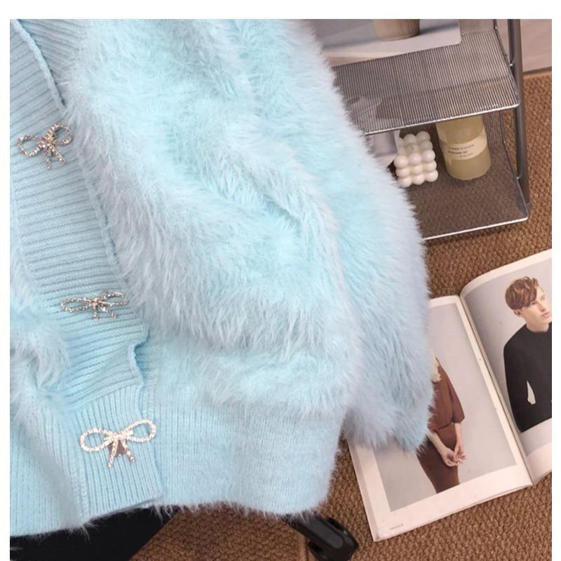 Damenmode, lässig, Herbst/Winter, einfarbig, bedruckt, langärmelig, V-Ausschnitt