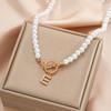 2026 A-Z Pendant Pearl Chain Neckalces for Women Vintage Gold Color Zircon Letter Initial Necklace Trendy Custom Jewelry Gifts