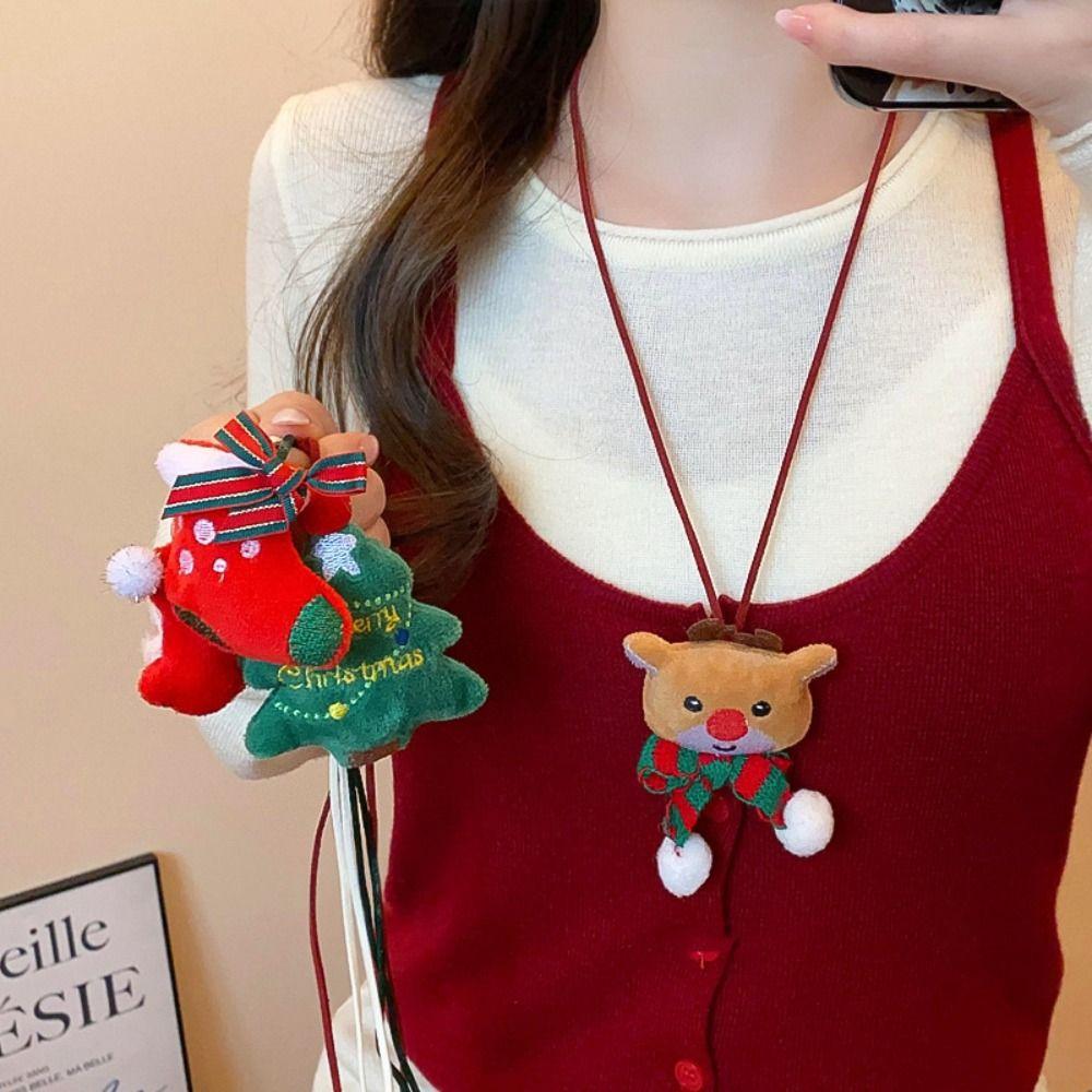 

Elk Christmas Necklace Snowman Long Necklace Fashion Sweater Chain Pendant Girl Style 4