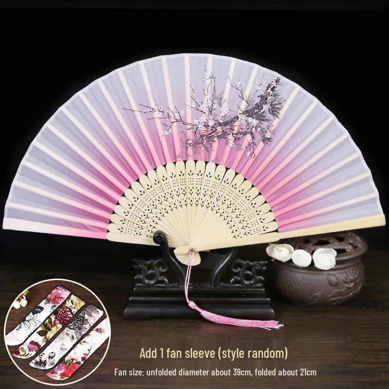 Ancient Chinese Hanfu Folding Fan - Classical Dance & Summer Accessory for Women