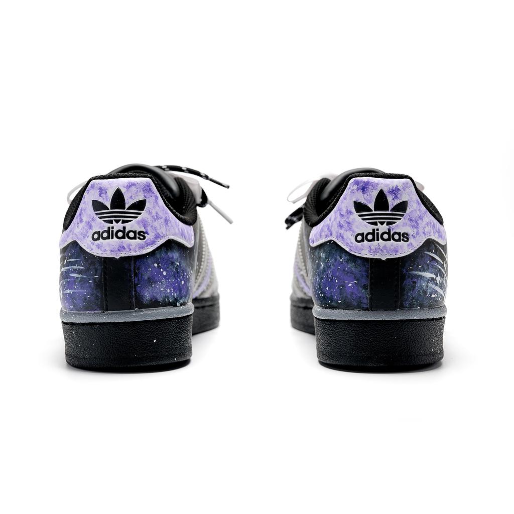 Adidas Originals Superstar 2 Sword Star Leather Abrasion Resistant Low top Skateboard Shoes Unisex Black Purple JI0079(Team516-)
