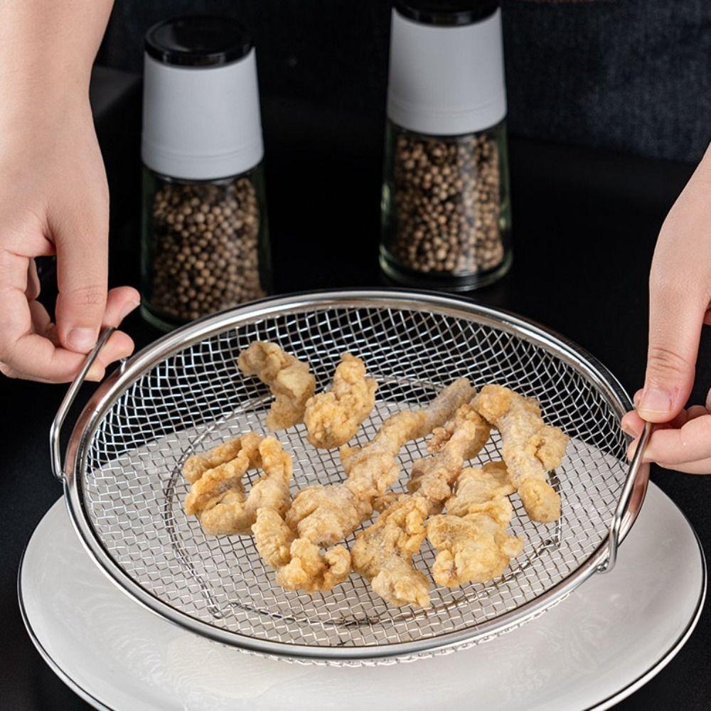 With Handle Frying Strainer Basket Fine Mesh Kitchen Oil Filter Pan  BBQ Food