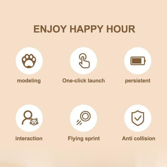 Cat Fetch Toy Rechargeable Flying Disc Launcher with 6 Flying Discs Interactive Cat Toy for Indoor Outdoor Play Hunting Instinct Stimulation