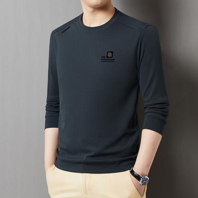 Herren Langarm T-Shirt Frühlings-Sweatshirt Dünnes Lässiges Lockeres Rundhals-Unterteil für Männer