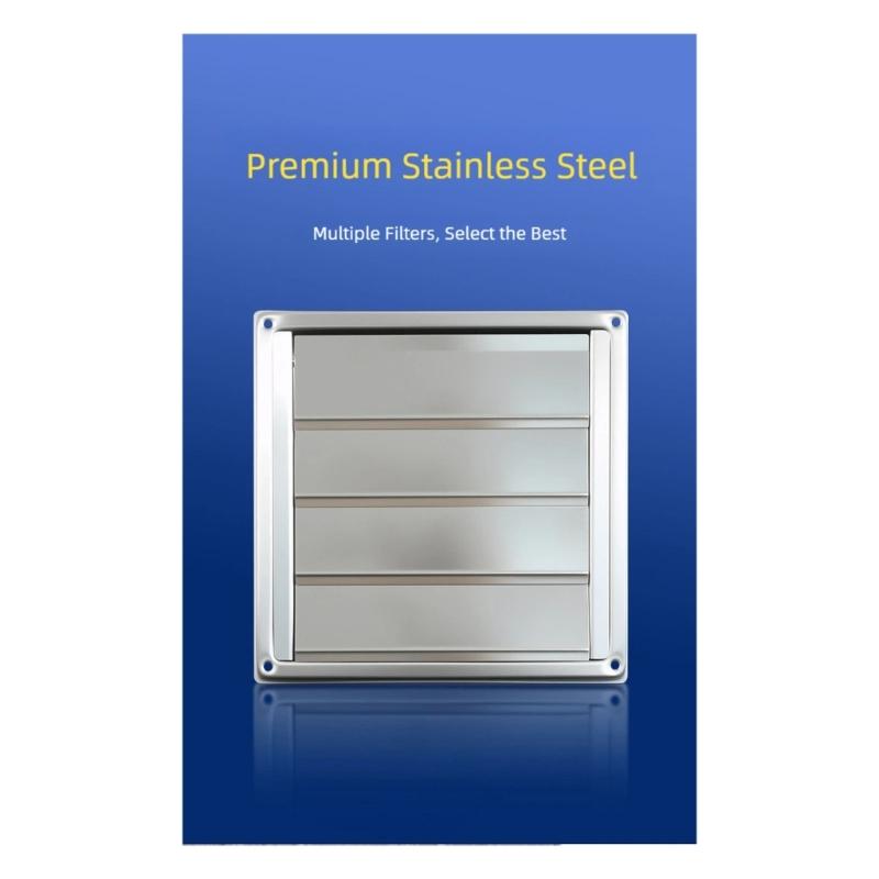 Exterior Wall Air Vent Cover Cap Duct Grill Square Vents Extractor Ventilation Cover Stainless Steel Air Vent Duct Grill