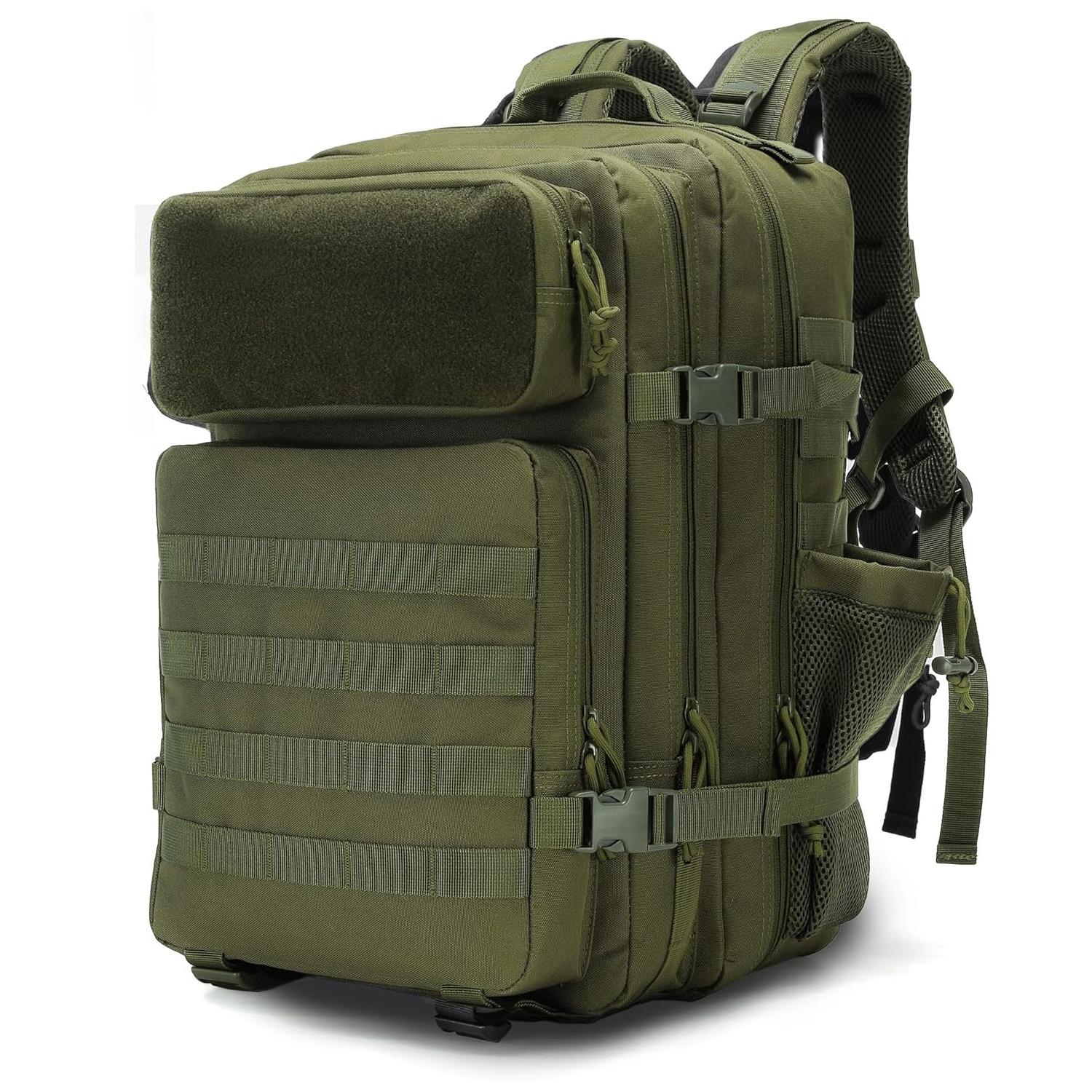 

Тактичний рюкзак 45 л Military Molle Rucksack, для чоловіків і жінок, водонепроникний для походів, кемпінгу, полювання, сумка для виживання 45L зелений