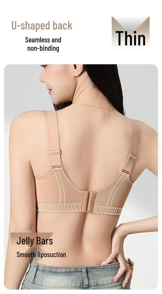 Second Generation Seamless Push-Up Bra for Women - Thin, No Underwire, Anti-Sagging, Side Bust Control
