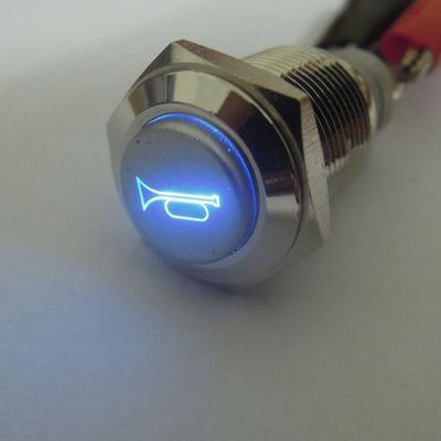 16mm LED Momentální Tlačítko Napájení Kovový Spínač Auto Loď Reproduktor Zvonček Houkačka Vodotěsný Kov Hliník Elektronika 12V Spínač Auto Západka
