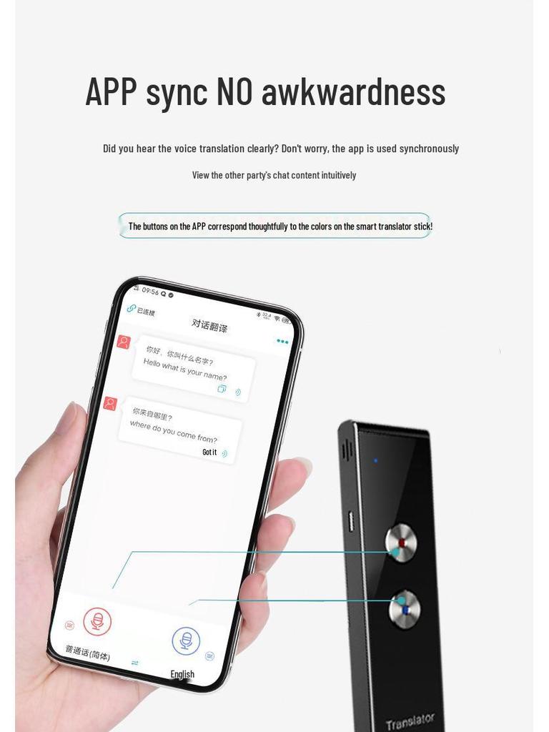 T8 Multilingual Smart Voice Translator Pen with Bluetooth and Simultaneous Interpretation