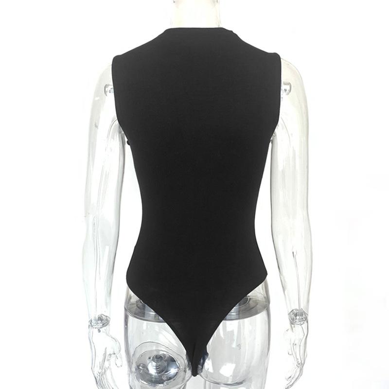 Women’s Sleeveless Mock Turtle Neck Bodysuit T-Shirt Soft Slim Fit Stretchy Layer Top Classic Jumpsuit