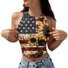 Women's Fashion Independence Day Print Sleeveless Base Tank Top