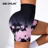 Sports Shorts Spring European and American Tie-dye Yoga Shorts Women's Sports Fitness Shorts High Waist Hip Lift Tight Yoga Pants