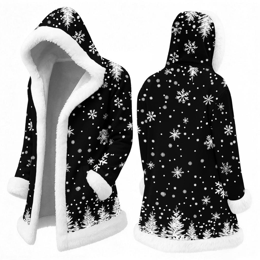 Men's Casual Snowflake Print Winter Jacket for Outdoor Travel and Everyday Wear