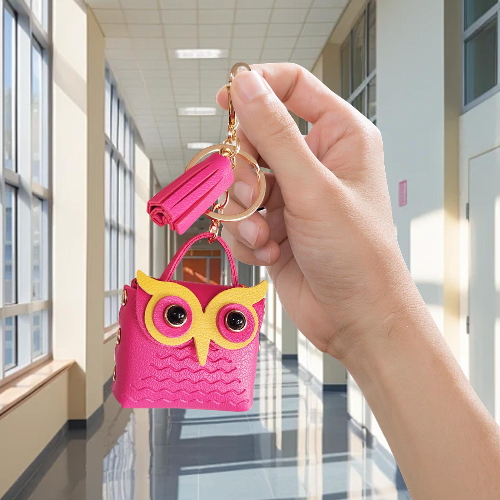 

Подвеска в виде совы-кисточки для мелочи, сумка для наушников с рисунком, брелок для автомобиля One Size горячий розовый