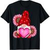 Pink Gnome Heart Leopard Sunflower Happy Valentine's Day Cotton Men T Shirt