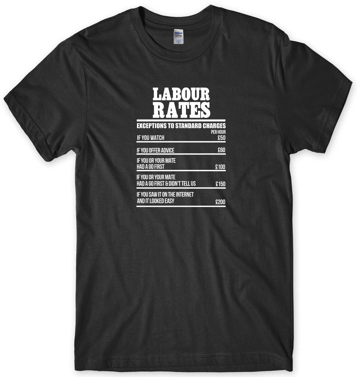 Labour Rates Builder Brickie Labourer Mens Funny Unisex T-Shirt 4XL