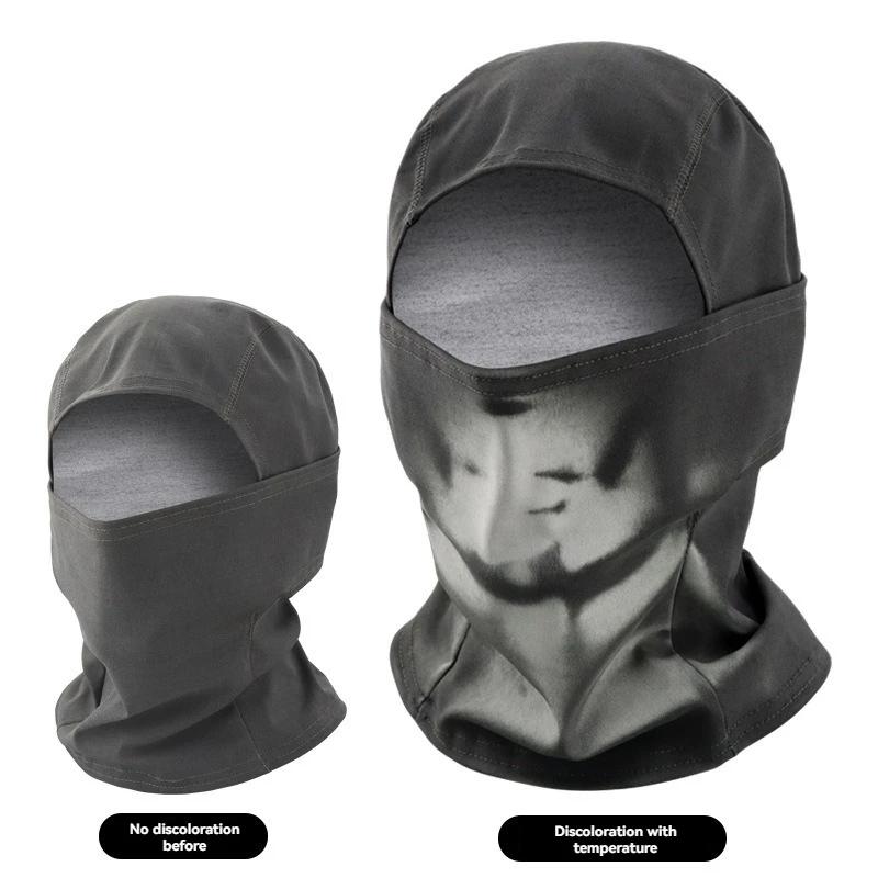 Unisex Heat Reactive Thermochromic Mask Headgear Outdoor Temperature-sensing Color Changing Windproof Balaclava Full Face Mask