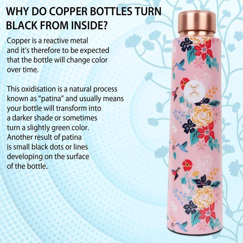 Embrace Wellness Copper Water Bottle - Advanced Leak Proof, Joint Less Design (900ml)