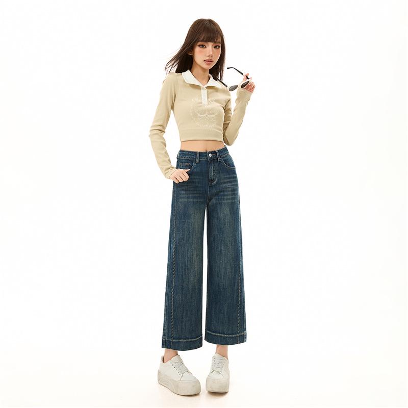Women's Petite Retro Cropped Wide-Leg Jeans - Spring/Summer 2026