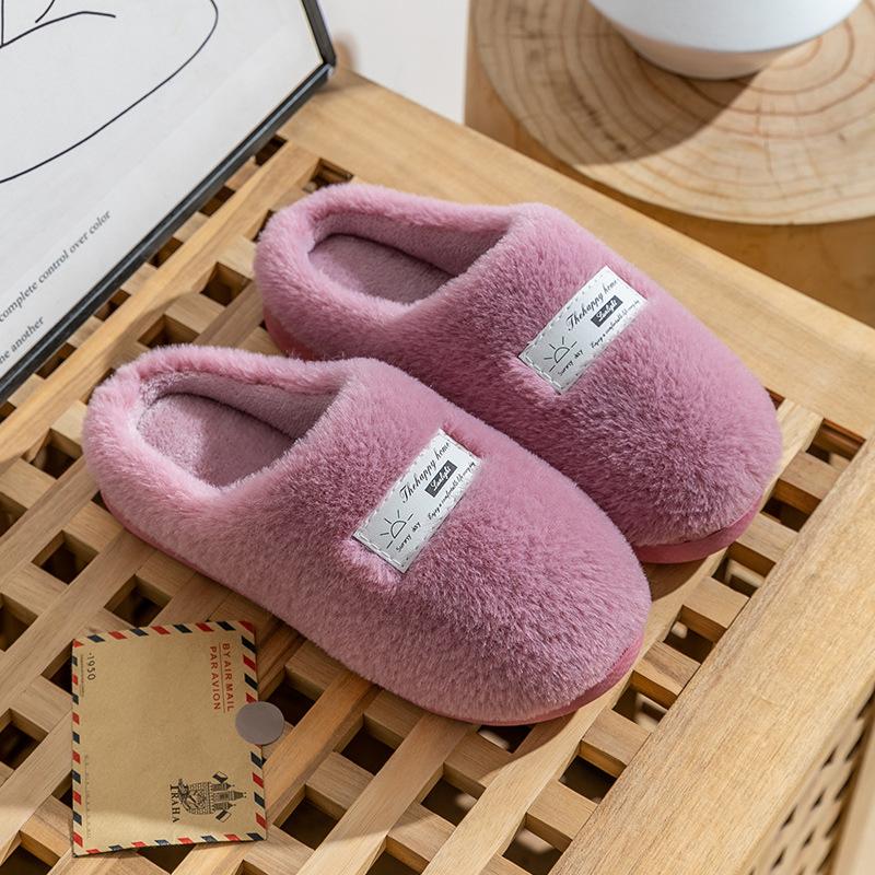 Cotton slippers couple spring and autumn winter home use indoor non-slip home ladies warm winter plush men