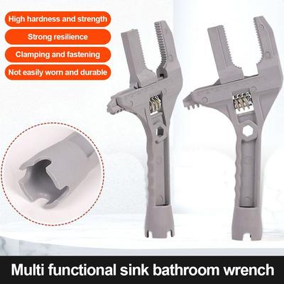Short Handle Bathroom Plumbing Wrench Extra Large Opening Strong Clamping Multi-function Wrench Faucet Pipe Tubing Hand Tool