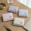 Foldable Tri-fold Short Wallet Large Capacity Card Holder Sweet Love Bow Wallet  Gift