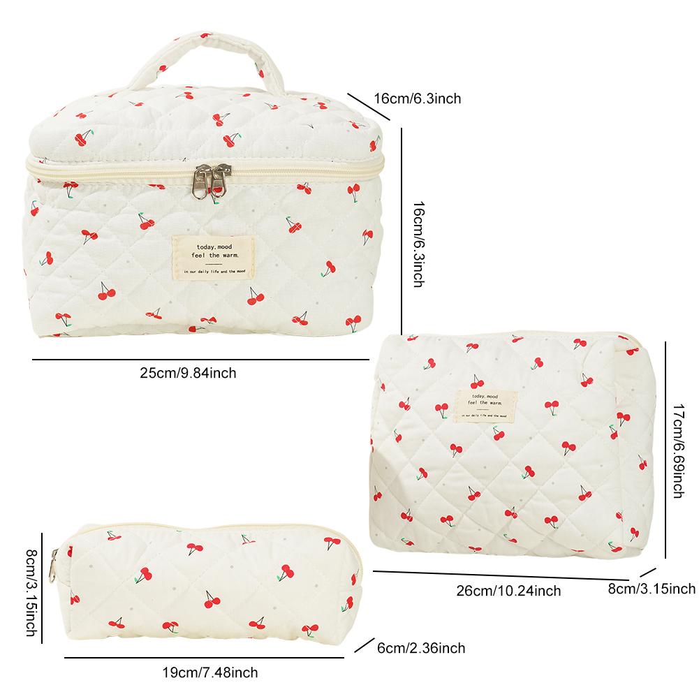 Women Quilted Makeup Bag Cosmetic Organizer Bag Large Capacity Aesthetic Cosmetic Bag Cosmetic Clutch Bag Outdoor Travel Bag