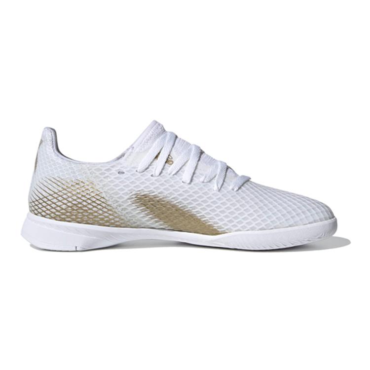 Adidas X GHOSTED Slip Resistant Low top Kids' Soccer Shoes White Yellow Kids' EG8225