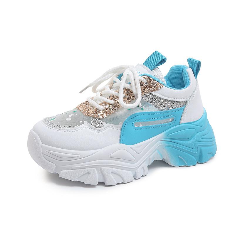 New board shoes summer season casual thick-soled wear-resistant mesh color matching student dad shoes college style