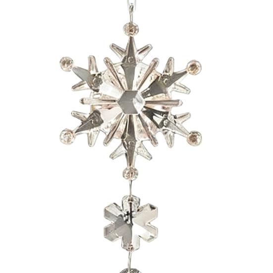 18 Pcs Crystal Christmas Ornaments for Tree Clear Acrylic Snowflake Icicle Hanging Ornaments with Drop Pendants for Winter Wonderland Chandelier