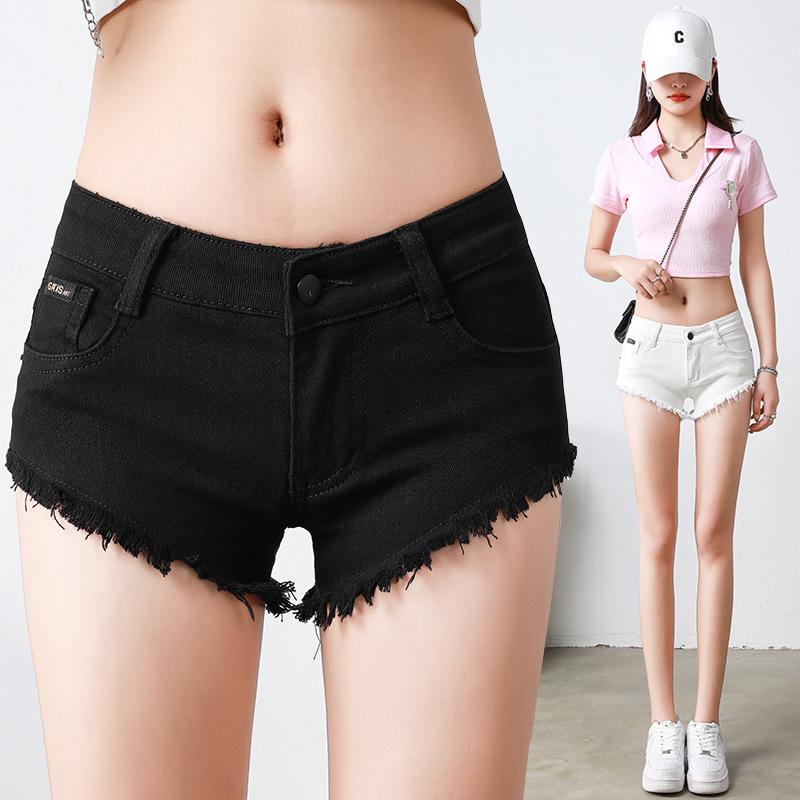 Jeans Women's Summer Shorts Stretch Sexy Raw Edge Three-quarter Pants Japanese and Korean Style New