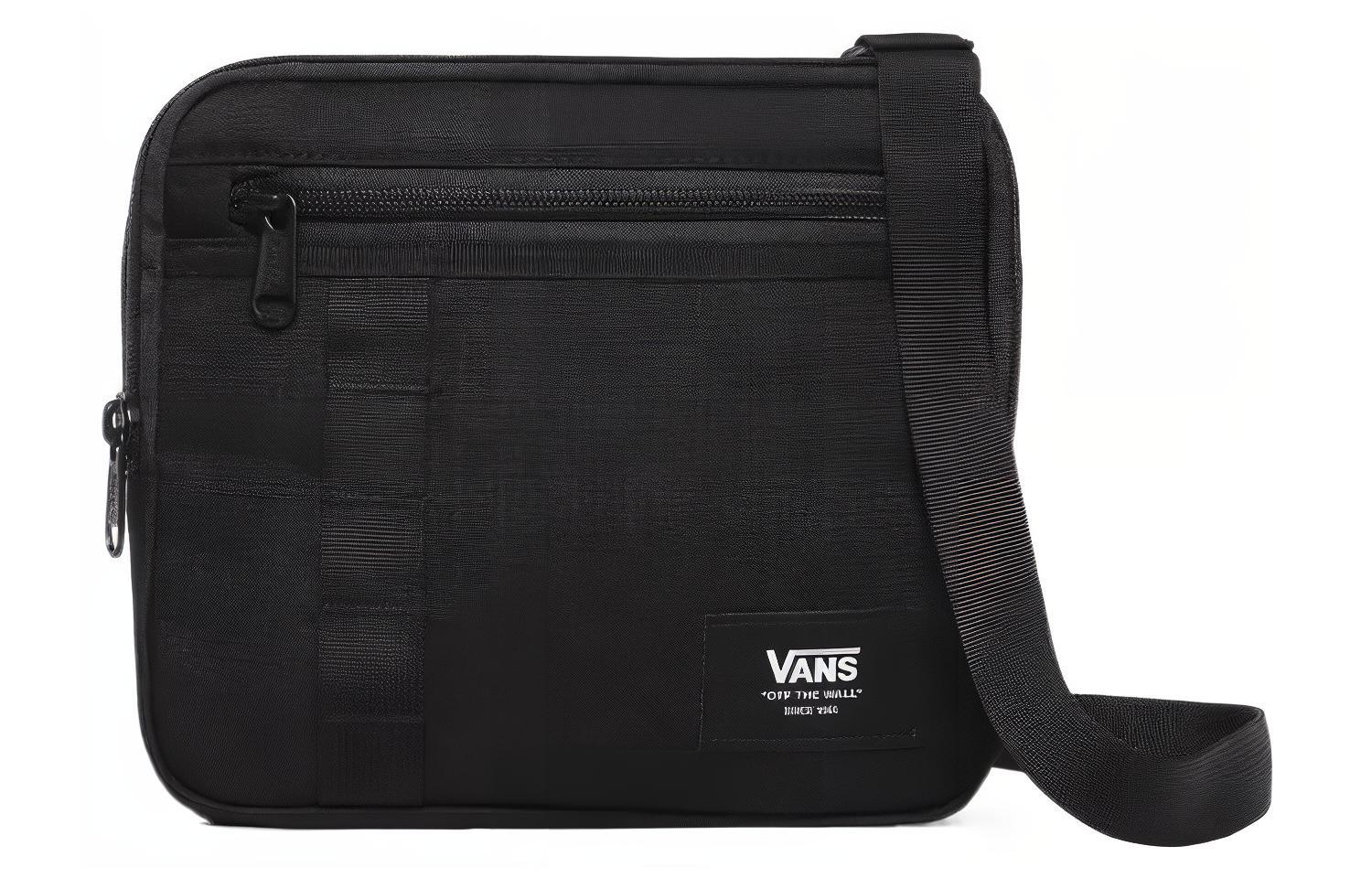 Vans Nylon Fabric Shoulder Bag, Crossbody Bag Regular Unisex Pure Black VN0A4RUH6ZC