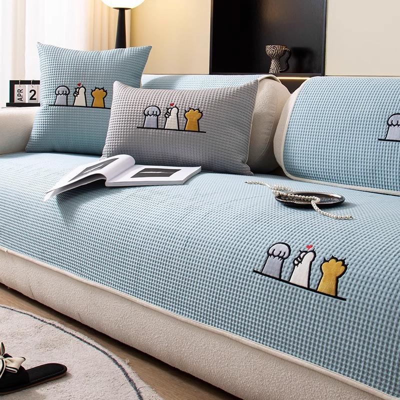 New Ice Silk Sofa Cushion Summer Mat Seat Cushion Cartoon Cute Wind Summer Sofa Cover Cloth Towel