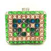 White/Green Shell Square Women Evening Clutch Bag Ladies Wallets Bridal Wedding Party Purse Luxury Diamond Crystal Clutches