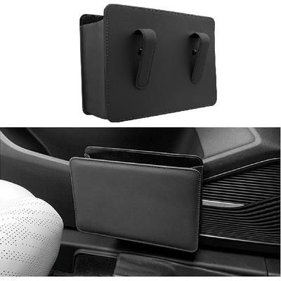 Leather Car Trash Can with Hook,Multifunctional Waterproof Car Garbage Can/Automobile Storage Box and Storage Space,Universal Mini Trash Can Suitable