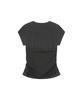 MISEKI SEOUL Hannah Button Layered Short Sleeve Charcoal