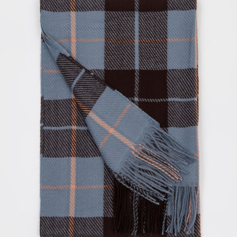 RECLOW OMBRE Two-tone Check Muffler SKY BLUE