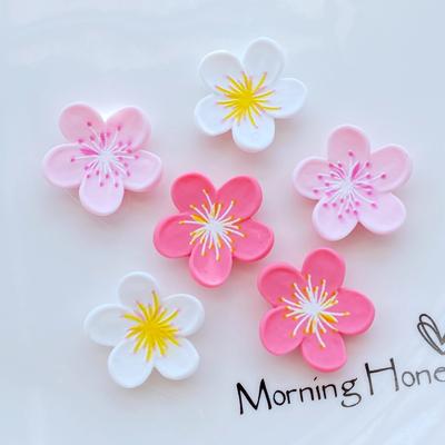 10Pcs New Cute Mini Cartoon Peach Blossom Flat Back Resin Cabochons Scrapbooking DIY Jewelry Craft Decoration Accessories