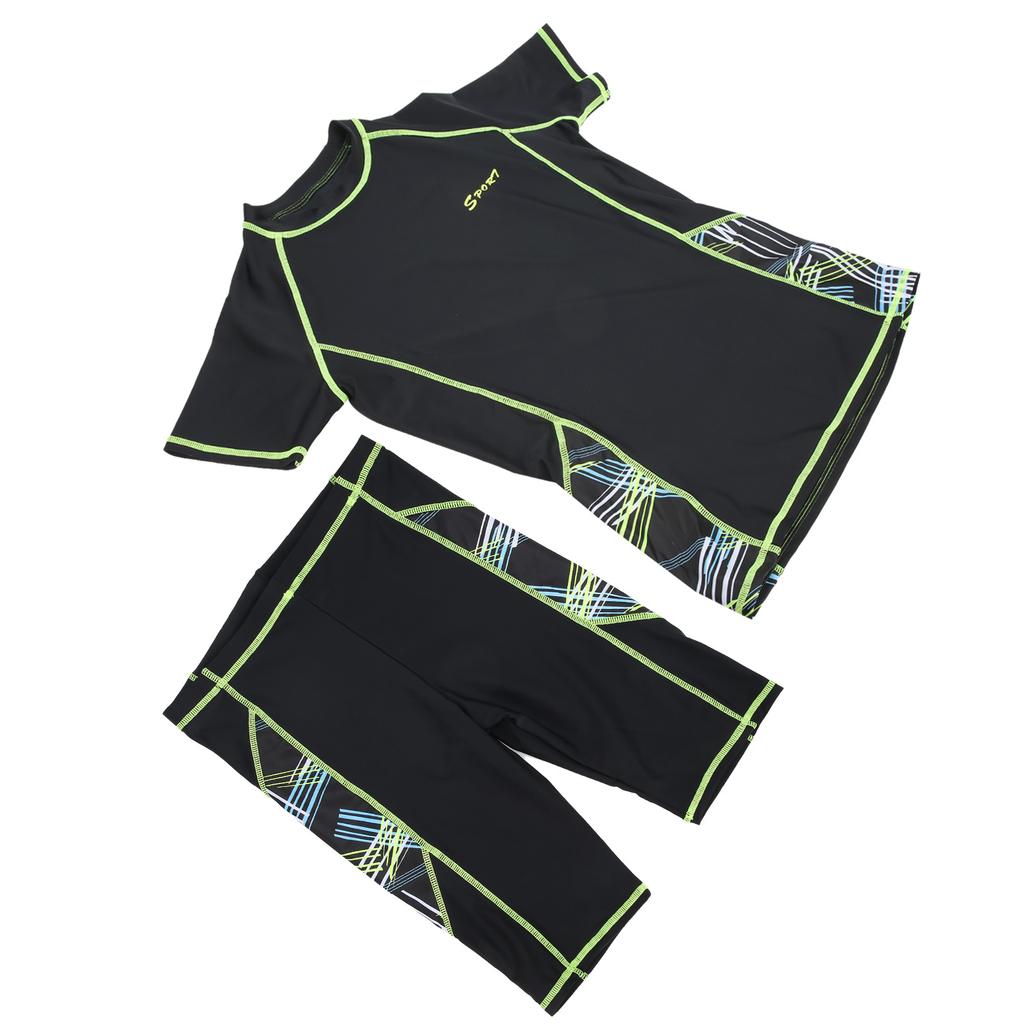 Swimming Short Sleeve Shirt with Shorts 2 Pieces Summer Surfing Diving Suit for MenL